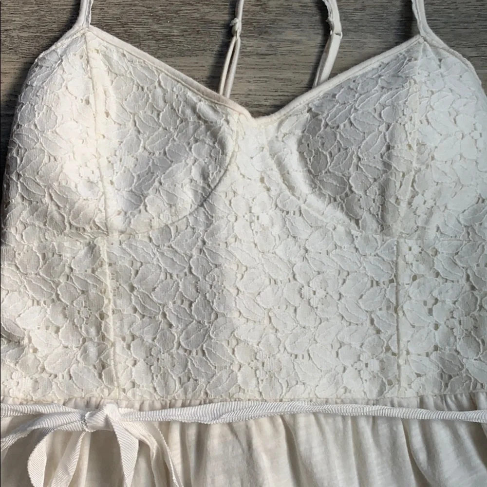 Women's American Eagle Spaghetti Strap Lace Dress With Ribbon Tie Small